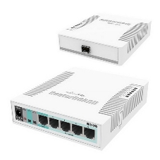 Коммутатор сетевой MikroTik RB260GS RouterBOARD 260GS 5-port Gigabit smart switch with SFP cage, SwOS, plastic case, PSU