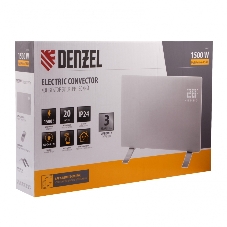 Конвектор электрический Denzel OptiPrime-1500 белый, 1500 Вт, 20 м2, термостат, дисплей, WiFi