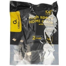 Кабель HDMI Cablexpert CCF2-HDMI4-6, 19M/19M, v2.0, медь, позол.разъемы, экран, 2 фер.кольца, 1,8м, черный, пакет