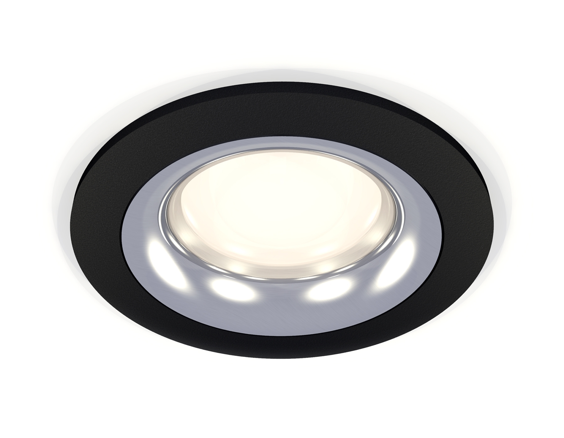 Комплект встраиваемого светильника Ambrella light XC7622003 SBK/PSL черный песок/серебро полированное MR16 GU5.3 (C7622, N7012)