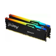 Оперативная память Kingston Fury Beast, DDR5, 32Gb (2x16Gb), 5600MHz, CL40, DIMM, с радиаторами, RGB, черный