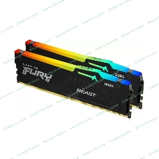 Оперативная память Kingston Fury Beast, DDR5, 32Gb (2x16Gb), 5600MHz, CL40, DIMM, с радиаторами, RGB, черный