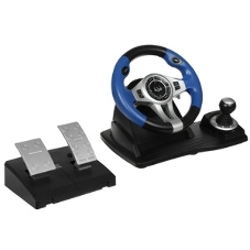 Руль черный SVEN GC-W600 (виброотдача, педали, джойстик, 12 кн., USB)