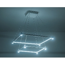 Подвесной светодиодный светильник Ambrella light FL5595/2+8 WH белый 60W 3000K/4200K/6400K 600*600*1300 (без ПДУ)