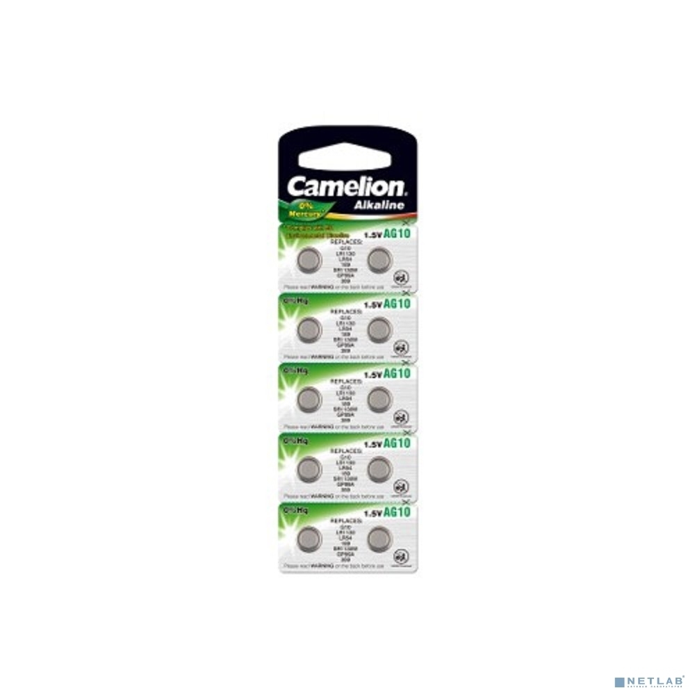 Батарейка для часов Camelion G10 BL-10 Mercury Free (0%Hg), 389A/LR1130/189) 1.5 В