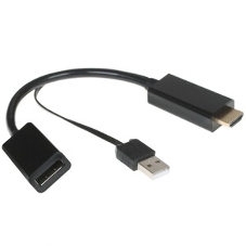 Конвертер HDMI->DisplayPort, Cablexpert DSC-HDMI-DP, HD19M+USBxHD20F, черный