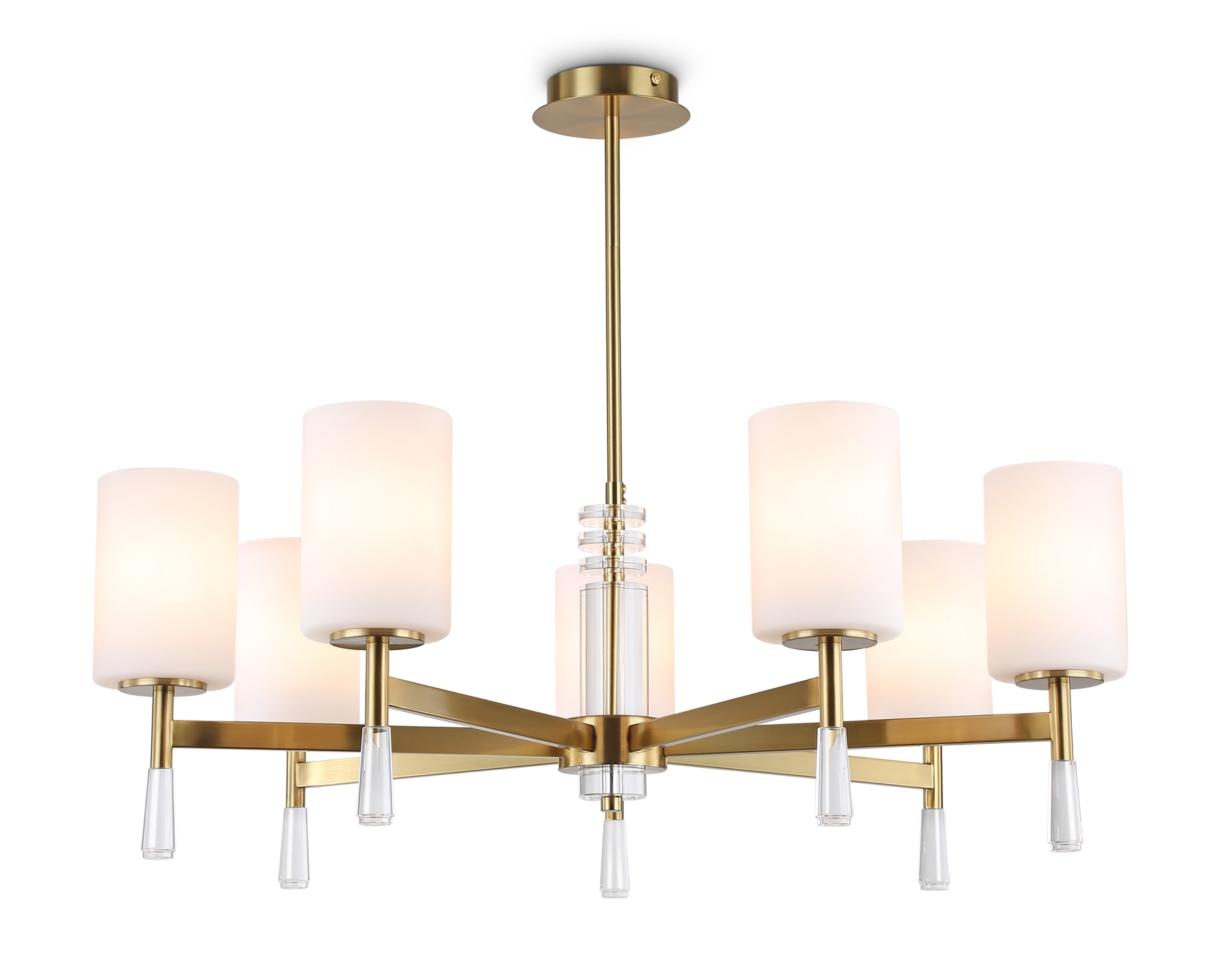 Люстра Ambrella light LH56263/7 BS/FR латунь/белый матовый E27/7 max 60W D750*590