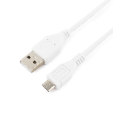 Кабель USB2.0 Pro Cablexpert CCP-mUSB2-AMBM-W-1M, AM/microBM 5P, 1м, экран, белый, пакет