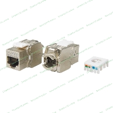 Hyperline KJ8-8P8C-C5e-180-TLS-SH-F-WH Вставка Keystone Jack RJ-45(8P8C), категория 5e, экранированная, тип 180 градусов, Toolless, белая