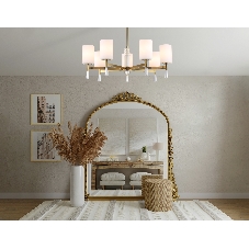 Люстра Ambrella light LH56263/7 BS/FR латунь/белый матовый E27/7 max 60W D750*590