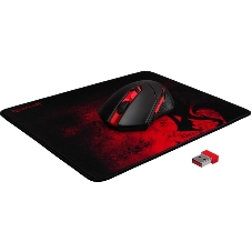 Мышь беспроводная + коврик Defender Redragon M601WL-BA черный, 2400 dpi, радиоканал, USB, кнопки - 6
