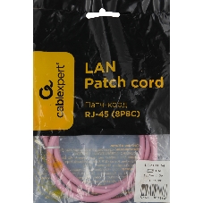 Патч-корд UTP Cablexpert PP12-1m cat.5e, 1м, литой, многожильный, розовый