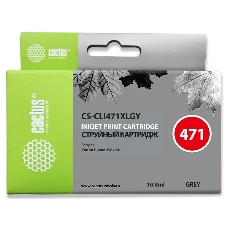 Картридж струйный Cactus CS-CLI471XLGY серый (10,8 мл) для Canon Pixma MG7740, TS8040, TS9040
