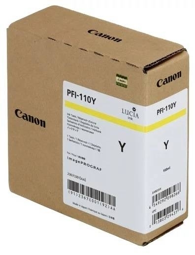 Картридж струйный Canon PFI-110 Y 2367C001 желтый (160мл) для Canon TX-2000/TX-3000/TX-4000
