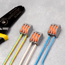 Универсальная клемма Rexant 3-проводная, серая (0,08-2,5/4 мм²) (50 шт./уп.)