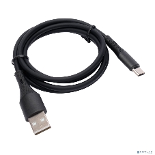 Кабель USB2.0 Cablexpert CC-USB2S-AMCM-1M-BK AM/Type-C, 3А, 18Вт, QC3.0, силиконовый, медь, 1м, черный, пакет