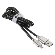 Кабель USB ACD-Allure MicroUSB - USB-A Кожа, 1м, черный
