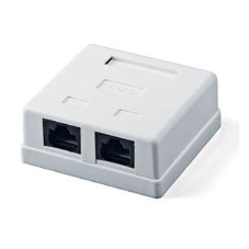 Розетка GEMBIRD NA214 RJ-45 кат.5e внешняя 2 порта, 110/Krone