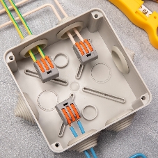 Универсальная клемма Rexant 3-проводная, серая (0,08-2,5/4 мм²) (50 шт./уп.)