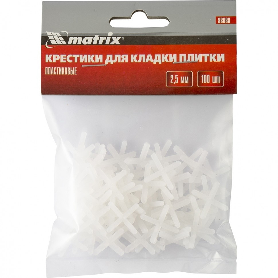Крестики Matrix, 2,5 мм, для кладки плитки, 100 шт.