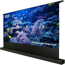 Экран Cactus 125x221 см FloorRising CS-PSFRCLR-221X125 16:9 напольный рулонный черный (моторизованный привод)