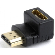 Переходник Cablexpert HDMI-HDMI 19F/19M, угловойсоединитель 90 градусов, золотые разъемы (A-HDMI90-FML)