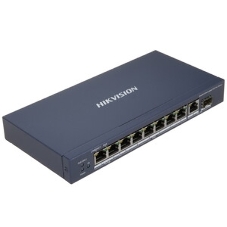 Коммутатор Hikvision DS-3E0510HP-E, 8×1 Гбит/с PoE+ + 1×1 Гбит/с SFP, неуправляемый
