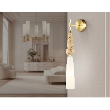 Настенный светильник Ambrella light LH75369 GD/WH золото/белый G9 max 28W 70*150*560