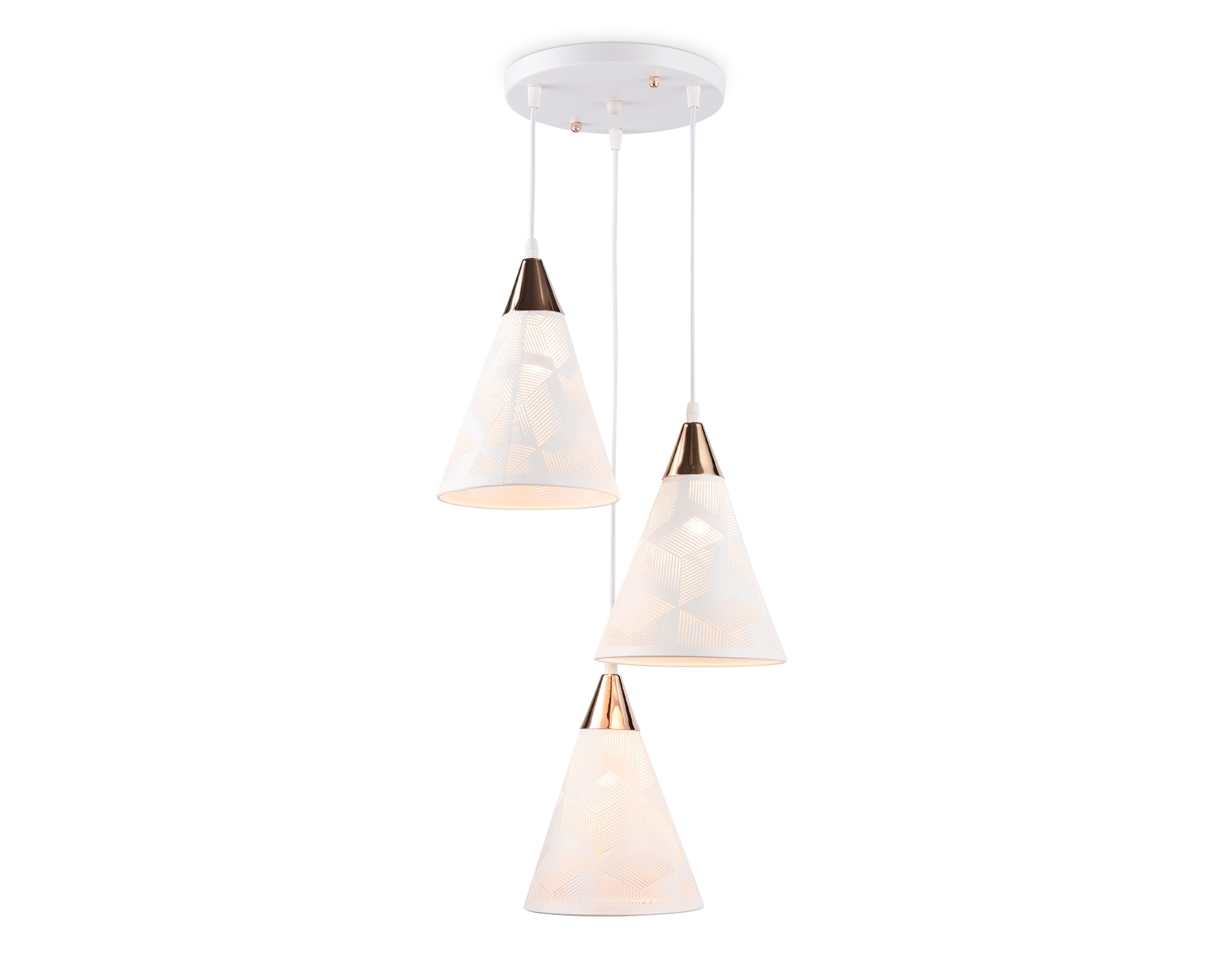 Светильник Ambrella light TR8433/3 WH/FGD белый/золото E27/3 max 40W D360*800