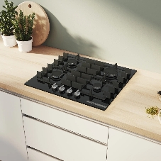 Газовая варочная панель Bosch PPP6A6I40 60 см, закаленное стекло, независимая, черная