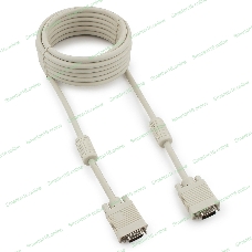 Кабель Gembird/Cablexpert VGA Premium, 15M/15M,5.0м, серый, тройной экран, феррит.кольца