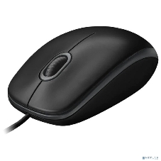 Мышь проводная Logitech B100 черный, 1000 dpi, USB, кнопки - 3
