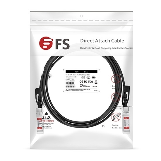 Твинаксиальный медный кабель 2m (7ft) Generic Compatible 10G SFP+ Passive Direct Attach Copper Twinax Cable #74619