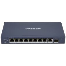 Коммутатор Hikvision DS-3E0510HP-E, 8×1 Гбит/с PoE+ + 1×1 Гбит/с SFP, неуправляемый