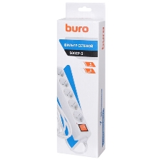 Сетевой фильтр Buro Сетевой фильтр, 5 розеток, 3 метра, черный