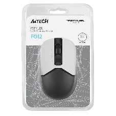 Мышь беспроводная A4Tech Fstyler FG12 белый/черный, 1200 dpi, радиоканал, USB, кнопки - 3