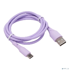Кабель USB2.0 Cablexpert CC-USB2S-AMCM-1M-V AM/Type-C, 3А, 18Вт, QC3.0, силиконовый, медь, 1м, фиолетовый, пакет