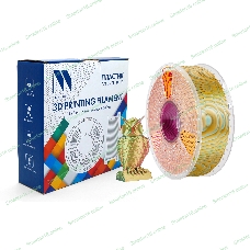 Филамент NVPrint Silk PLA+ Red/Yellow/Green для 3D печати диаметр 1.75мм длина 330 метров масса 1 кг