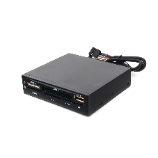 Кард-ридер Gembird FDI2-ALLIN1-02-B/черный/SD/T-Flash/Micro-SD/Micro-SDHC/Micro-SDXC/USB 2.0/метал