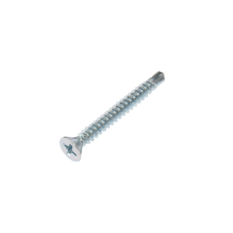 Саморез оконный Kranz сверло, 3.9х35, белый цинк, пакет (20 шт.)