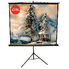 Экран 150x150 см TriScreen 1:1 напольный рулонный белый84' Matt White (MW), черный корпус