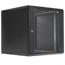 Шкаф телекоммуникационный настенный разборный ЦМО 12U (600 x 520) съемные стенки, дверь стекло, черный (ШРН-М-12.500-9005)