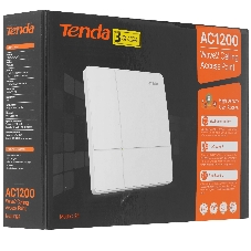 Двухдиапазонная гигабитная точка доступа Tenda i24 AC1200, 2,4/5 ГГц, до 1167 Мбит/с, антенны 2x4дБи, PoE, 1x1 Гбит/с