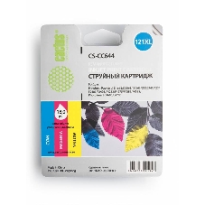Картридж струйный Cactus CS-CC644 №121XL трехцветный (18 мл.) для HP DJ D1663/D2500/D2563/D2663/D5563/F2423/F2493/F4213/F4275/F4280/F4283/F4583/PS C4683/C4783