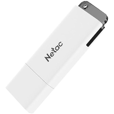 Флешка USB Netac U185 (NT03U185N-064G-20WH), 64Gb, USB 2.0, R/W 25/10, белый/серый