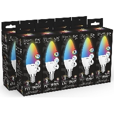 Лампа светодиодная Свеча Gauss 6W E14 RGbW+димирование LED 1/10/100