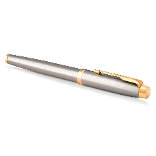 Ручка роллер Parker IM Core T321 (CW1931663) Brushed Metal GT, F, черные чернила, подарочная коробка