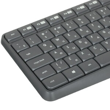 Комплект клавиатура+мышь Logitech MK235 беспроводной, USB, 1000 DPI, серый