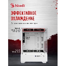 Компьютерный корпус Bloody CC-125 белый без БП mATX 5x120мм 2xUSB2.0 1xUSB3.0 audio bott PSU