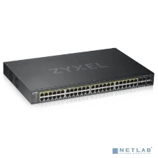 Коммутатор Zyxel GS1920-48HPv2 Hybrid Smart switch PoE+ Zyxel Nebula Flex, 44xGE PoE+, 4xCombo (SFP/RJ-45 PoE+), 2xSFP, budget PoE 375W, Standalone/cloud management